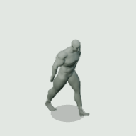 Brute zombie's sixteen-frame southeast walking cycle
