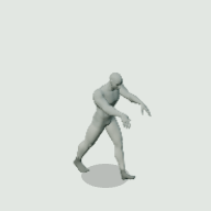 Grey zombie's sixteen-frame southeast walking cycle