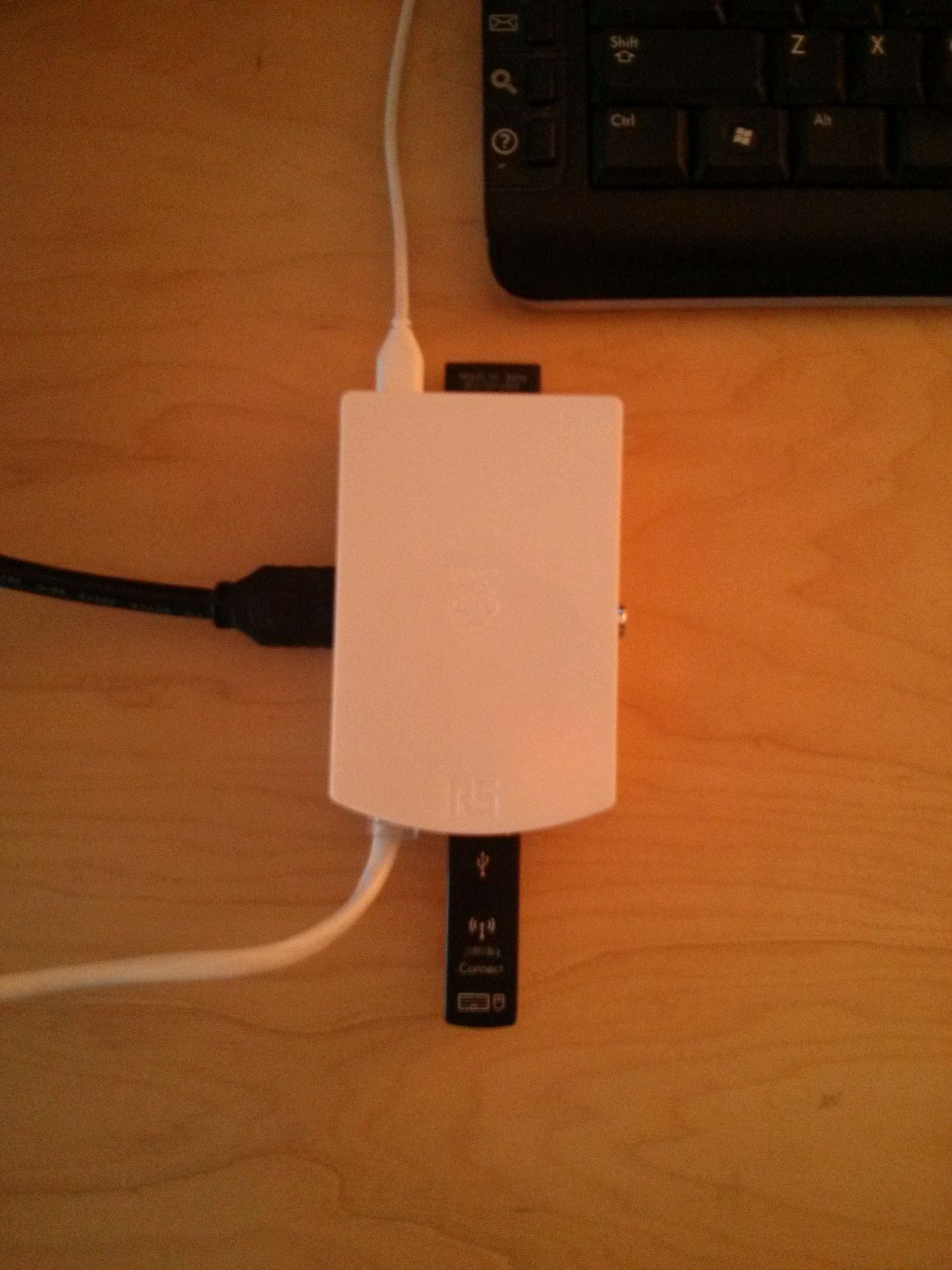 Raspberry Pi inside its white case